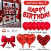 Red Birthday Balloon Set with Heart Foil Balloon - Romantic