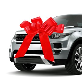 Large Car Bow, Large Red Bow for Car, 30 Inch Large Gift Bow, Giant Car Bow for Car Decoration, Large Bow for Car, Bicycle, Gift Packaging