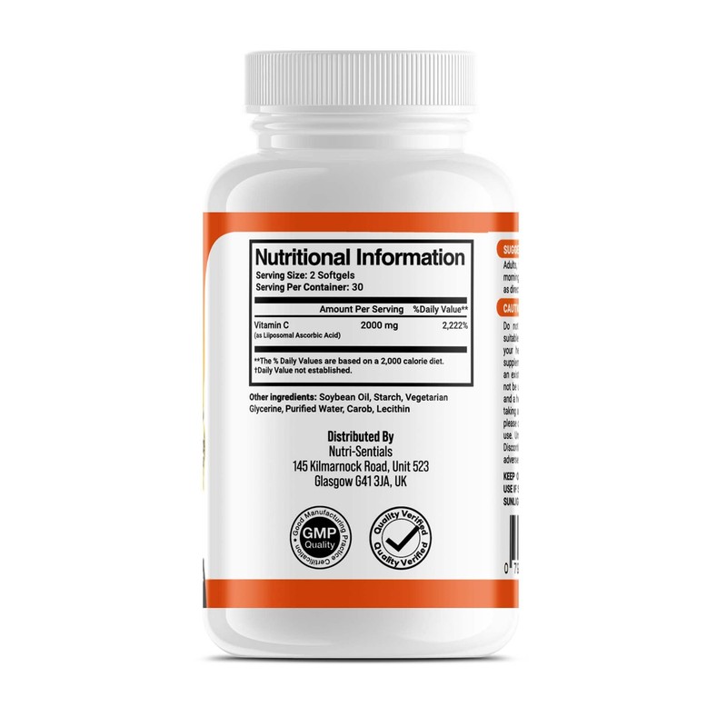 Liposomal Vitamin C Capsules - 2000mg Pure Extra High Strength