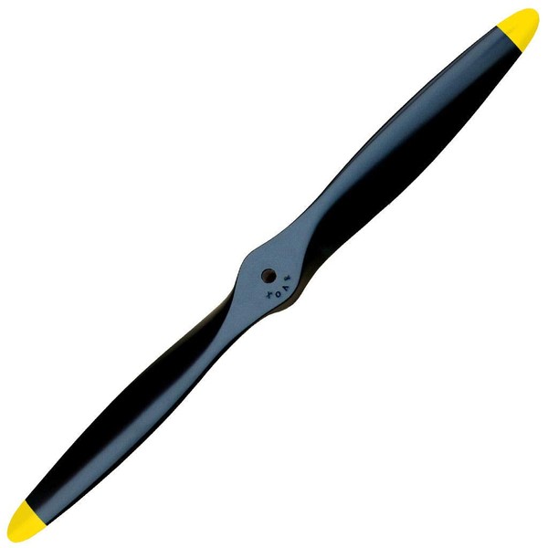 XOAR PJWWII 20x10 RC Propeller for Warbird Airplane. 20 Inch 2 Blade WWII Black Wood Prop with Yellow Tips for Gas Classic RC Planes