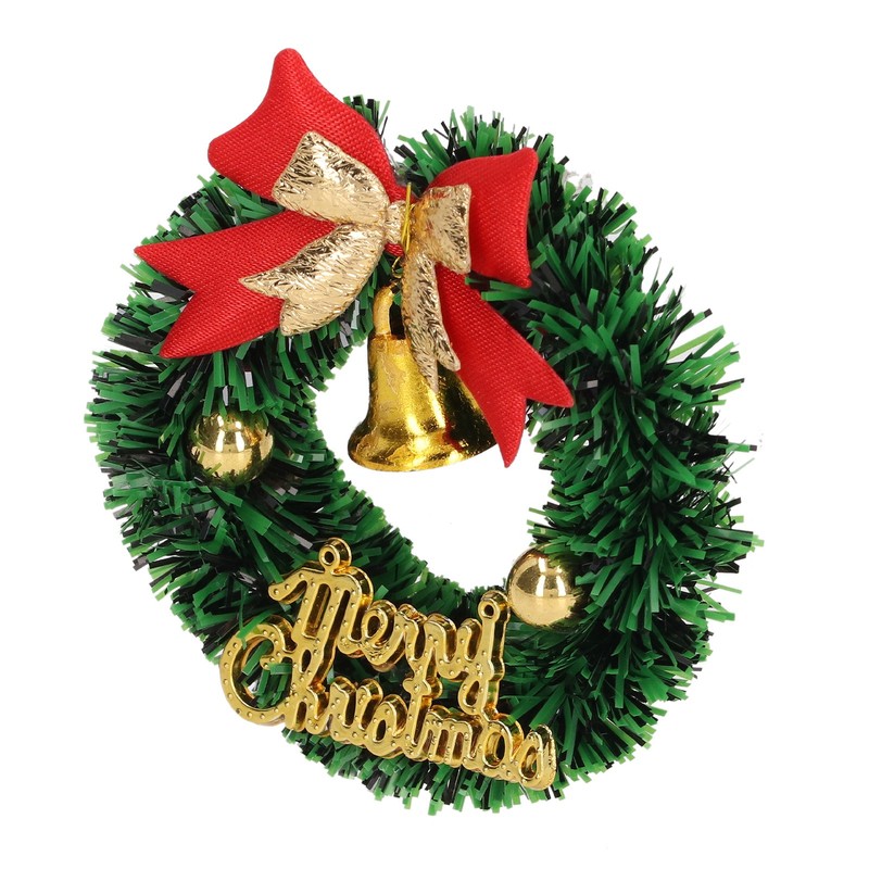 10PCS Dollhouse Christmas Wreaths Simulation Plastic Garland Model for 1/12