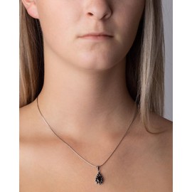 SILVEGO Women's Pendant 925 Sterling Silver with Real Garnet, Silver, Garnet