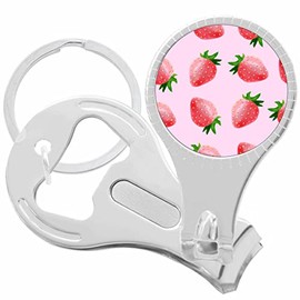 Strawberry Pattern Nail Clippers Plus Bottle Opener Keychain