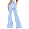 Light Blue Bell Bottom Butterfly Jeans for Women Elastic High