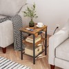 HOOBRO End Table with Charging Station and USB Ports, 3-Tier