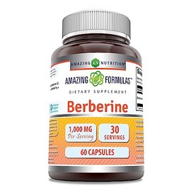 Amazing Formulas Berberine 1000mg Per Serving 60 Capsules Supplement | Non GMO | Gluten Free | Made in USA