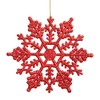 Northlight Club Pack of 24 Red Hot Glitter Snowflake Christmas