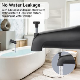 Wintap Bathtub Faucet, Bathroom Tub Spout with Diverter, Metal Bath Tub Diverter Spout Black, 1-Pack