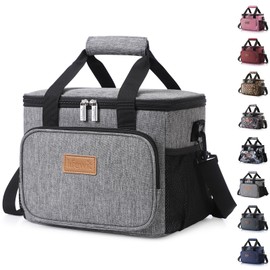 Lifewit 24L Insulated Lunch Bag, Shopping Bag, Cooler Bag for Lunch/Work/School/Beach/Picnics, Grey