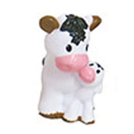 Replacement Part for Fisher-Price Little People Caring for Animals Farm - DWC31 and CHJ51 ~ Replacement White and Black Mama Cow and Baby Calf Figure