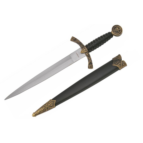 Wuu Jau Co H-5928 Medieval Designed Dagger with Knight and Horse on Handle, 14"