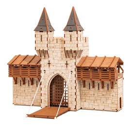 Barbican S Castle Gatehouse - 3D Wooden Puzzle - DIY 28mm Scale Model Building Kit for Adults - Educational Toy - Creative Gift - Tabletop Miniature Terrain Kit