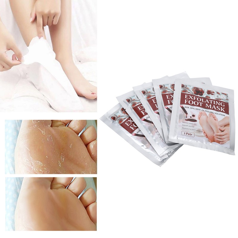 5 Pieces Exfoliating Foot Peel Mask Hydrating Moisturizing Smoothing for