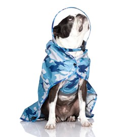 Gooby Dog Raincoat V2 - Waterproof Rain Poncho with Dual D-Rings - Step-in Rain Jacket for Small and Medium Dogs