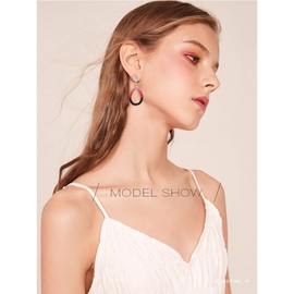 Rhinestone Teardrop Dangle Earrings Women - Unique Sterling Silver Colorful CZ Cubic Zirconia Crystal Bridal Hoop Hollow Drop Earrings for Spring Summer Wedding Bride Bridesmaids Girls, Metal