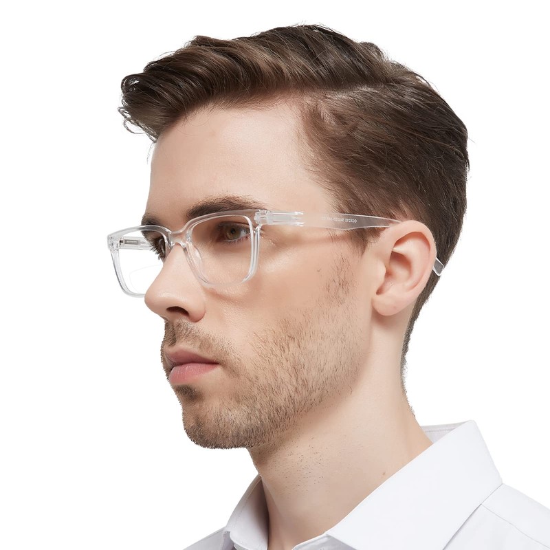 WEMOOTANTS Large Bifocal Reading Glasses 1.25 for Men Blue Light