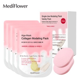 Mediflower 일회용 모델링팩 버라이어티팩 (콜라겐 28gx4+해면x2) Disposable Modeling Pack Variety Pack (Collagen 28gx4 + Sponge x2)
