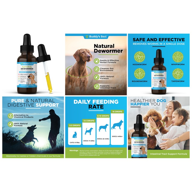 BUDDY'S BEST Natural Dewormer For Dogs & Cats | Intestinal