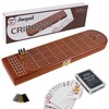 Juegoal Wood Cribbage Board Game Set 3 Tracks with Metal