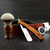 Haryali Hand Assembled Classic Collection Straight Wood Shaving Razor Silver