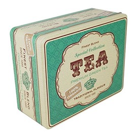 Vintage Retro Herbal Tea Tin (Green)