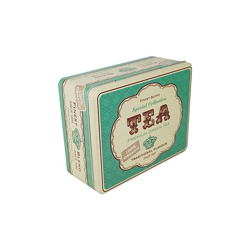 Vintage Retro Herbal Tea Tin (Green)