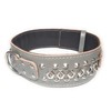 M&D Heavy Duty Grey Leather Dog Collar with Studded Design