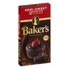 Baker's Baking Chocolate Bar 56% Cacao Semi-Sweet, 4 Oz (Pack