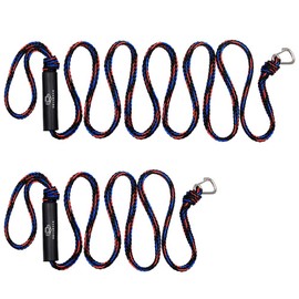 Obcursco Premium PWC Dock Lines, Heavy Duty Braided Line, Marine Rope, Ideal for Jet ski,watercraft Boat, Kayaking, Marine Sets of Two Ropes, 1/2 Inch Diameter x 7ft & 14ft Lengths. (Black/Red/Blue)