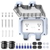 IP66 Waterproof 2-Gang 15A Outdoor Power Socket with Switch and