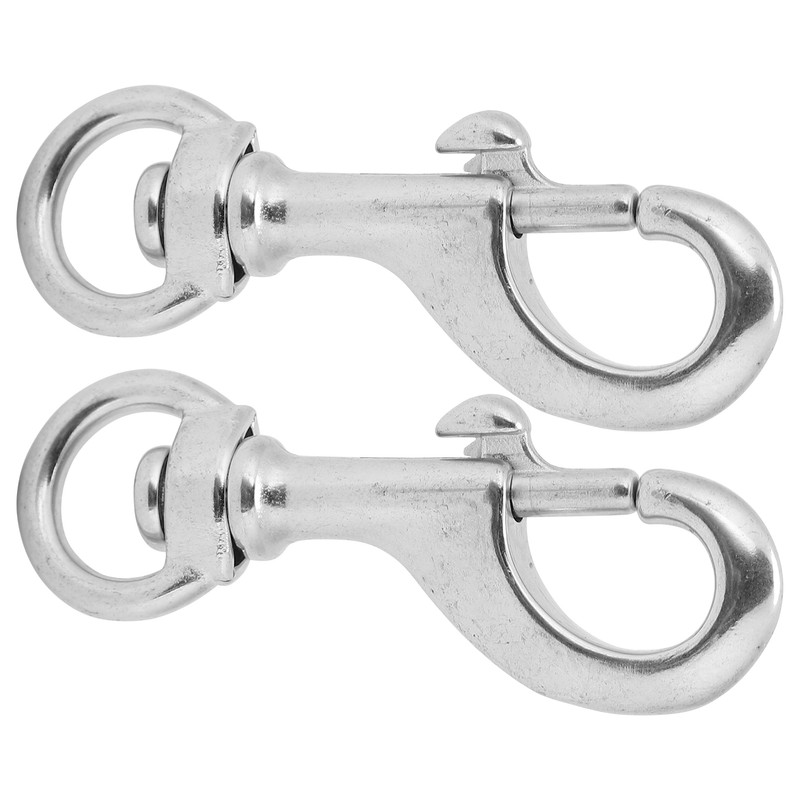 2pcs 80MM Diving 316 Stainless Steel Swivel Eye Snap Hook