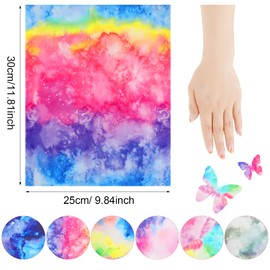 6 Sheets Plotter Film Textile 25 cm x 30 cm Iron-On Film for Textiles Transfer Film Textile Used in DIY T-Shirt (Rainbow Style)