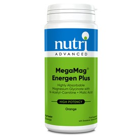 Nutri Advanced Nutri Advanced MegaMag Energen Plus Magnesium Glycinate Powder - for Tiredness & Fatigue - Orange, 30 Servings
