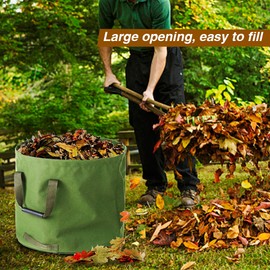 Garden Waste Bag Collapsible Canvas Reusable Water Resistant Garden Yard Leaf Waste Bag Waste Sack with Handles Storage Bag