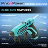 Pink Power Cordless Mini Hot Glue Gun with Stand -