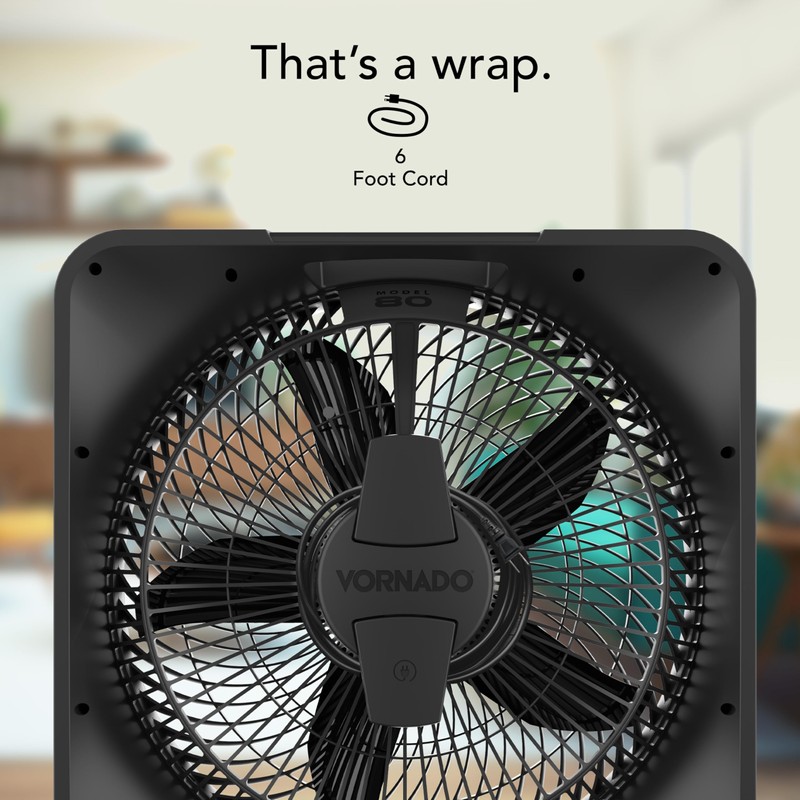 Vornado Model 80 High Velocity Electric Box Fan with Removable