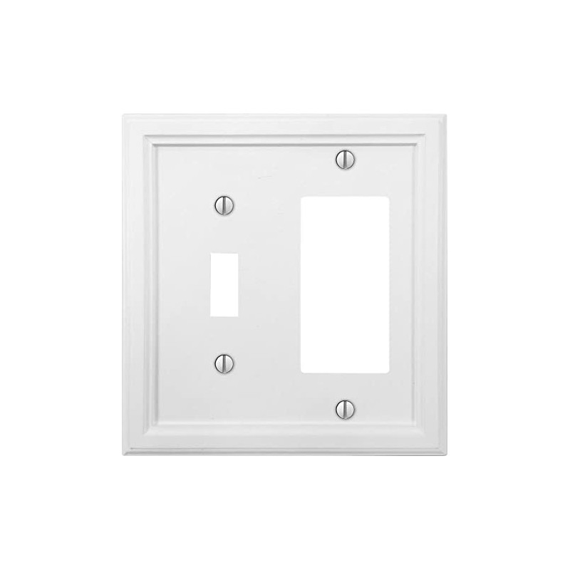 AMERELLE Elly 2 Gang 1-Toggle and 1-Rocker Composite Wall Plate,