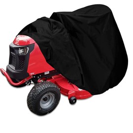 Waterproof Riding Lawn Mower Cover,Outdoor Ride-on Tractor Windproof Covers,Outside UV Protection Universal Fit Lawnmower Covers with Drawstring & Cover Storage Bag,Black (72''L x 54''W x 46''H)