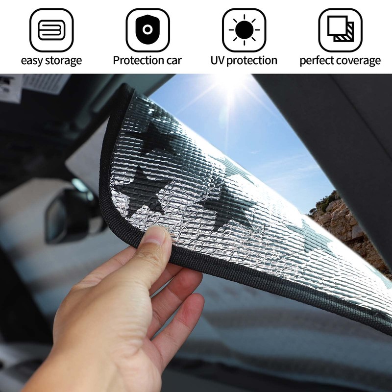 JWWY Windshield Sunshade Window Sun Shade for 2021-2025+ Ford Bronco