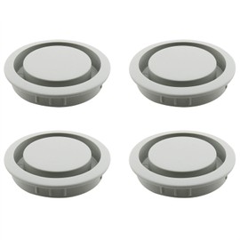 HJGarden 4PCS 50mm/2inch Hidden Heat Dissipation Ventilation Hole Round Plastic Air Vent Ventilation Furniture Cabinet Closet Invisible Grille Cover Diffuser Ventilation Hole, Gray