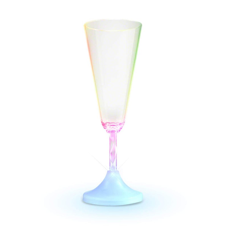 Light Up Champagne Glass with Long Spiral Stem (Set of