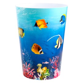 Allure Home Creation Under The Sea Fish Plastic Wastebasket Compact Size 1.71 Gallons