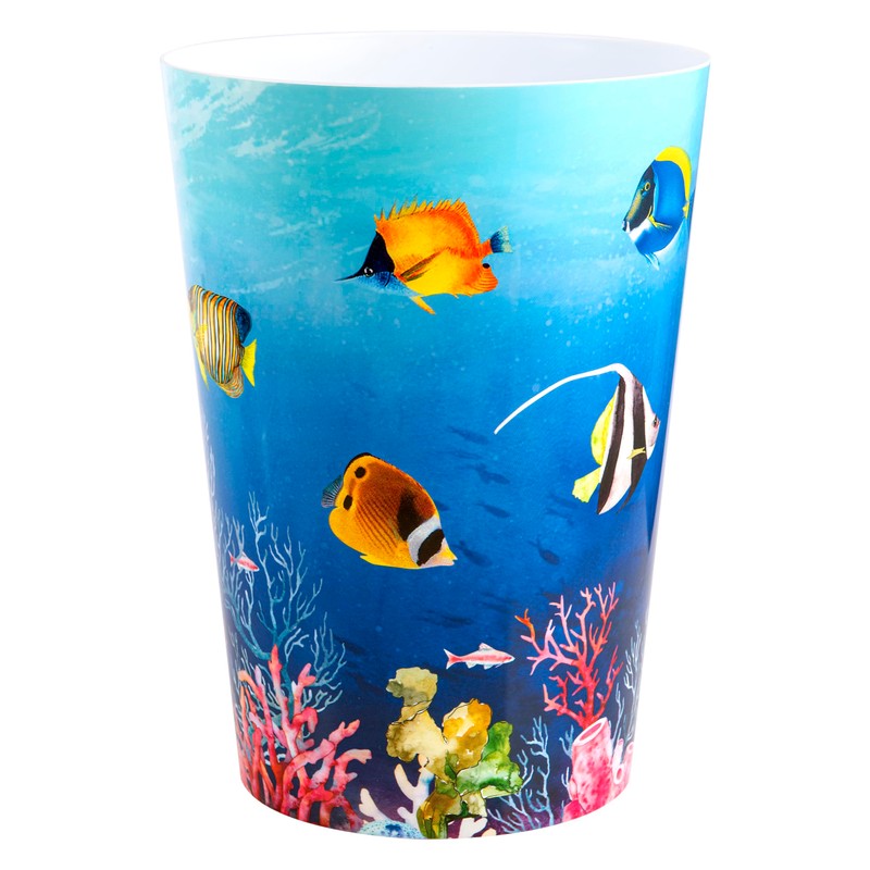 Allure Home Creation Under The Sea Fish Plastic Wastebasket Compact