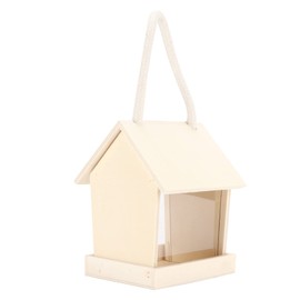 Wooden Bird Feeder, Multifunctional Bird Feeder Box, Hanging Cedar Wood Wild Bird Feeder with Transparent Acrylic Side Board, Easy to Clean & Fill, Wooden Board for Observation