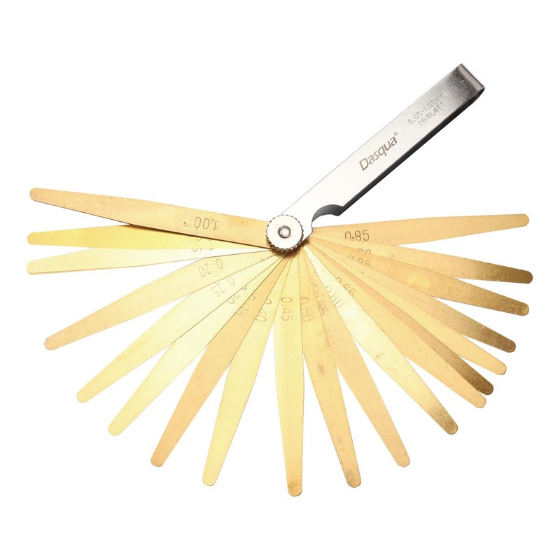 Dasqua 1620-0100 20 Piece Metric Brass Feeler Gauge for Spark