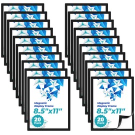 Magnetic Sign Holder, 20 Pack 8.5"x11" Magnetic Paper Holder,Self Reusable Adhesive Frames,Picture Frame Document Holder Walls & Window Adhesive Frames for Office,Home,Restaurant and Store