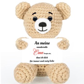 QUANMAITONG Grandma Gift Mother's Day Gift, Best Grandma Gifts for Grandma Birthday Mother Daughter Gift, Courage Gift Bear Pocket Hug Positive Potato