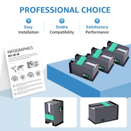 6711 Waste Ink Tank Replacement for T6711 Ink Maintenance Box for WorkForce WF-3520 WF-3620 WF-3640 WF-3641 WF-7110 WF-7111 WF-7210 WF-7510 WF-7610 WF-7620 WF-7621 WF-7710 WF-7720 Printers (3 Pack)