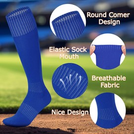American Trends Blue Soccer Socks: Boys Baseball Socks Softball Socks Knee High Socks for Athletic Socks and Belt Combo