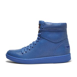 TRAVEL FOX Unisex 900 Blue Spider Nappa Leather Round Toe Lace-Up High-Top Sneakers M11/W12.5 US